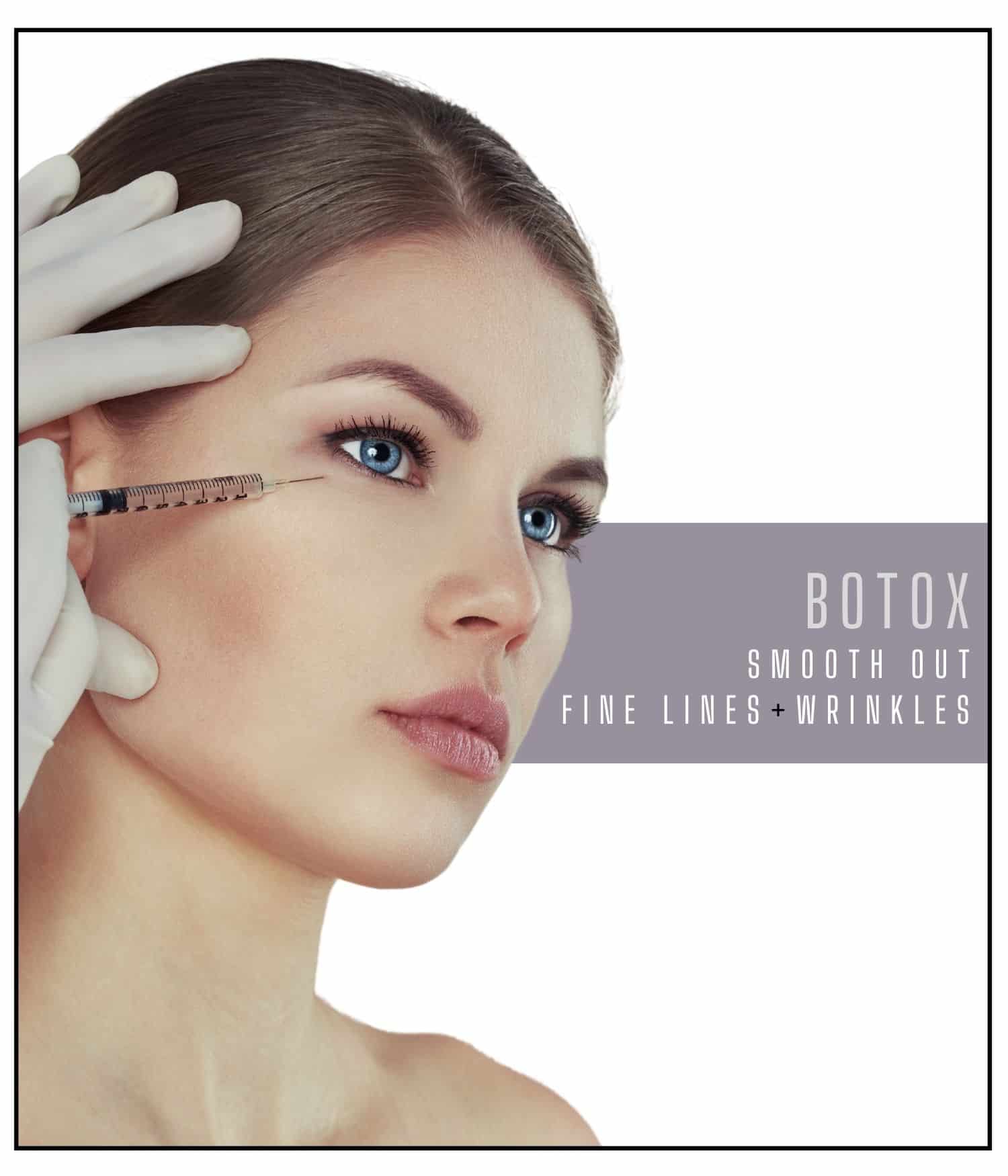 Woman getting injected with botox