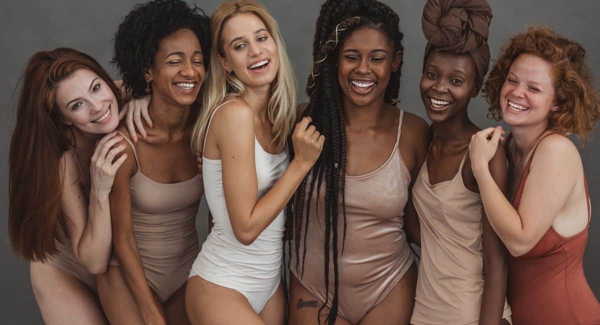 group of beautiful woman smiling