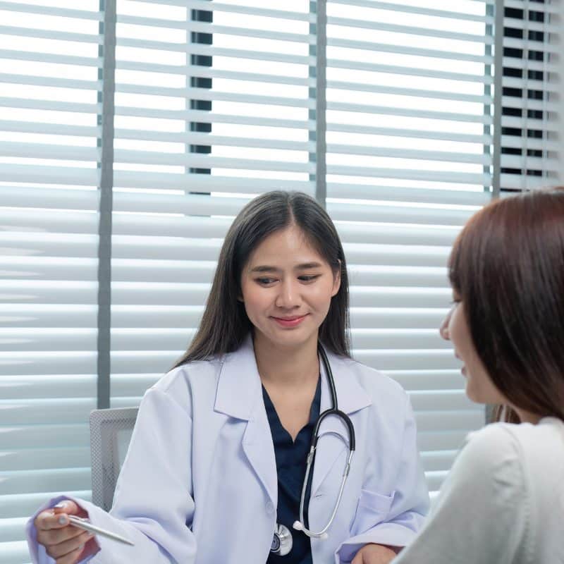 someone talking to a provider